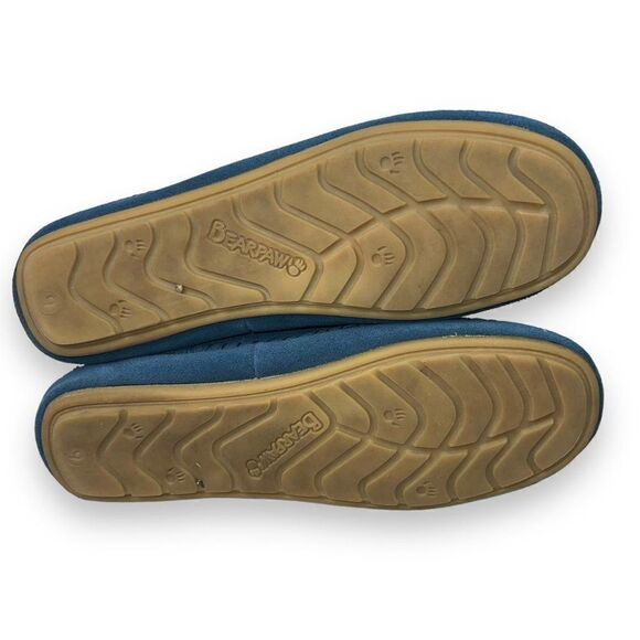 Bearpaw Ellen Cow Suede Moc Shoes Slate Blue 1971W Women's 9 - Picture 8 of 11